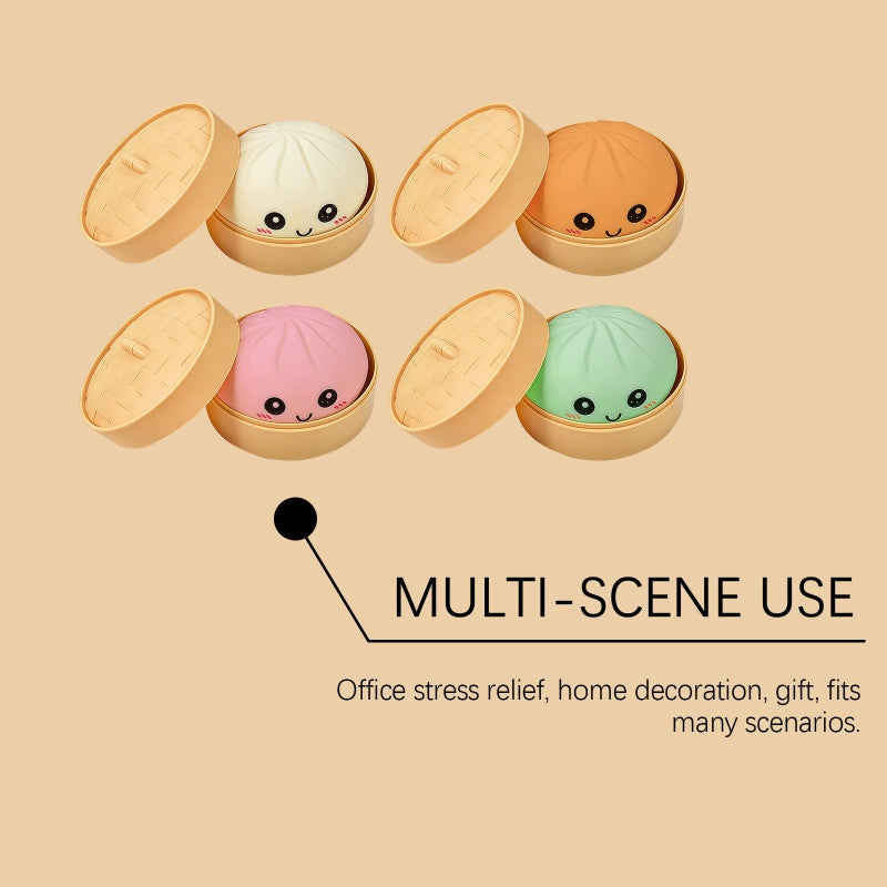 🥳2026 HOT SALE💞50K+ SOLD!👵🥟Glitter Dumpling Squishy Steamer Blind Box Surprise Squeeze Fun✨