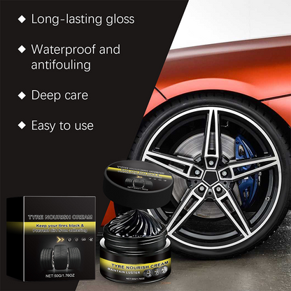 ✨ Tire wax—restores a deep black shine, blocks UV rays, and repels dirt. Quick and easy! 🚗
