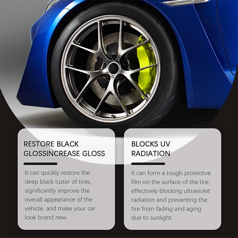 ✨ Tire wax—restores a deep black shine, blocks UV rays, and repels dirt. Quick and easy! 🚗