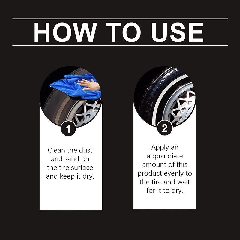 ✨ Tire wax—restores a deep black shine, blocks UV rays, and repels dirt. Quick and easy! 🚗