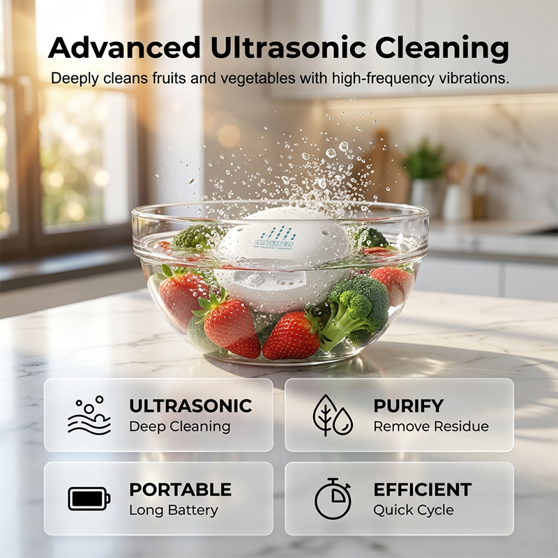 🔥57% OFF! Portable Ultrasonic Fruit & Vegetable Washer