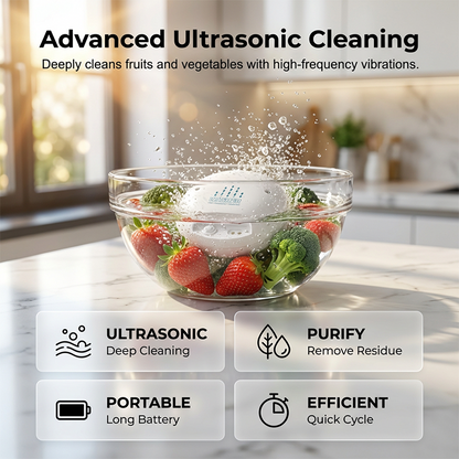 🔥57% OFF! Portable Ultrasonic Fruit & Vegetable Washer