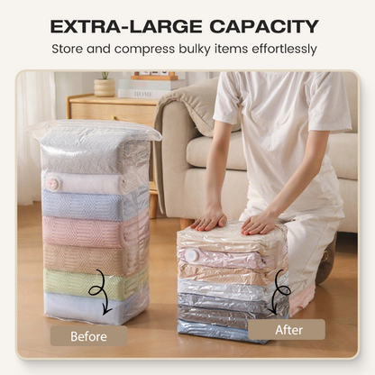 🧳No‑Pump Vacuum Storage Bags – Press & seal, no pump needed. Saves 80% space, keeps clothes dry & dust‑free. Perfect for bulky bedding & off‑season gear. 🛏️🗄️