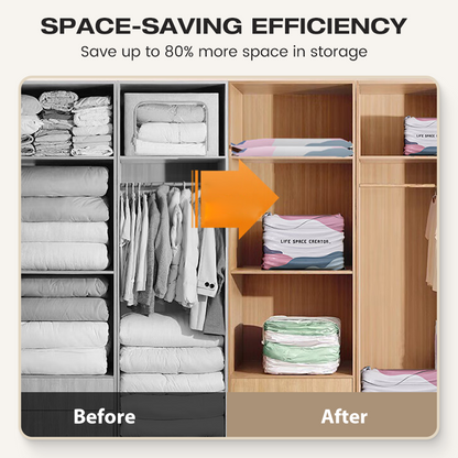 🧳No‑Pump Vacuum Storage Bags – Press & seal, no pump needed. Saves 80% space, keeps clothes dry & dust‑free. Perfect for bulky bedding & off‑season gear. 🛏️🗄️