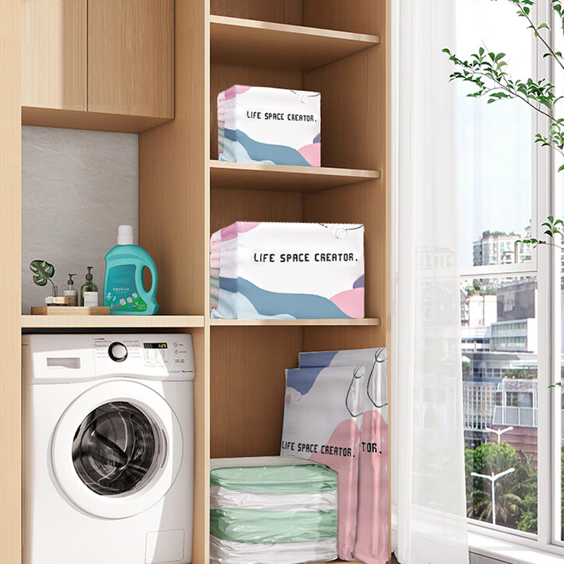 🧳No‑Pump Vacuum Storage Bags – Press & seal, no pump needed. Saves 80% space, keeps clothes dry & dust‑free. Perfect for bulky bedding & off‑season gear. 🛏️🗄️