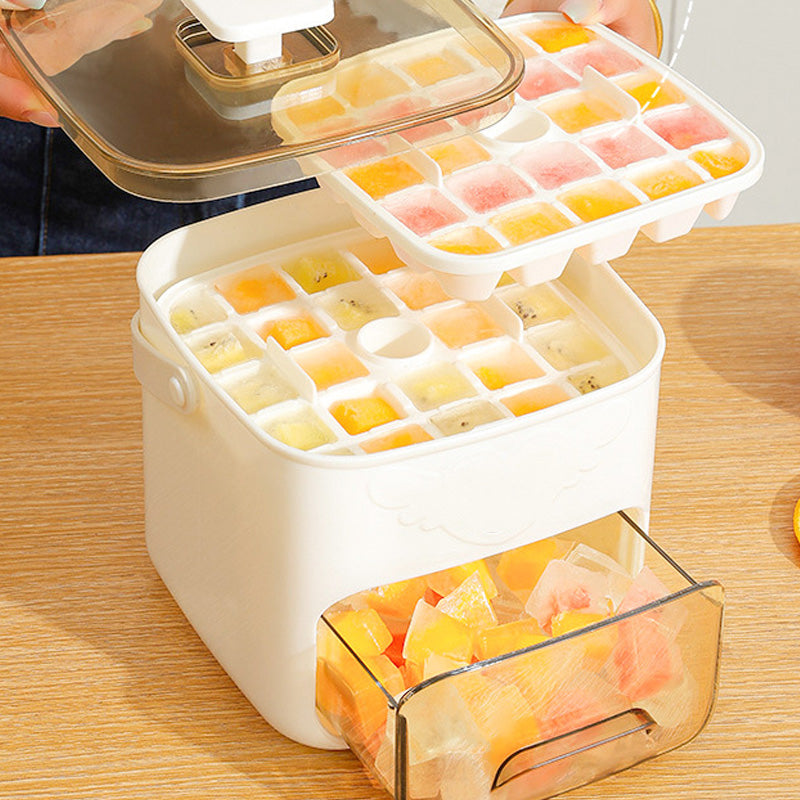 🔥💥 One-Press Ice Cube Maker with Storage Bin ❄️✨ Fast Freeze Ice Tray 🏷️💰50% OFF NOW