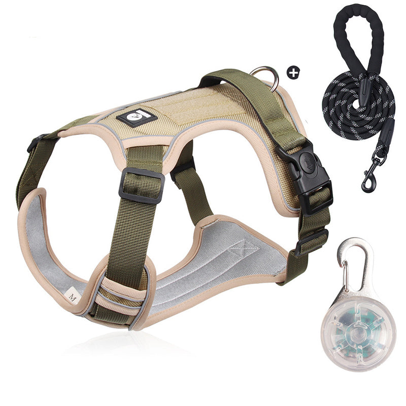 🦮 No‑Pull Dog Harness Kit with Leash & LED Collar – Escape‑Proof, Breathable Padding & Night Visibility 💡