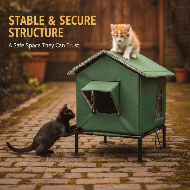 📢📢40% OFF !! ⏰Elevated Insulated Outdoor Cat House – Weather-Resistant Shelter with Thermal Lining & Raised Stand