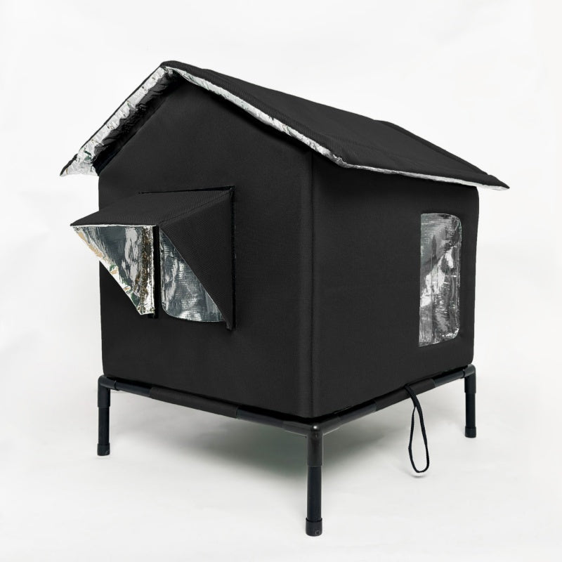 📢📢40% OFF !! ⏰Elevated Insulated Outdoor Cat House – Weather-Resistant Shelter with Thermal Lining & Raised Stand