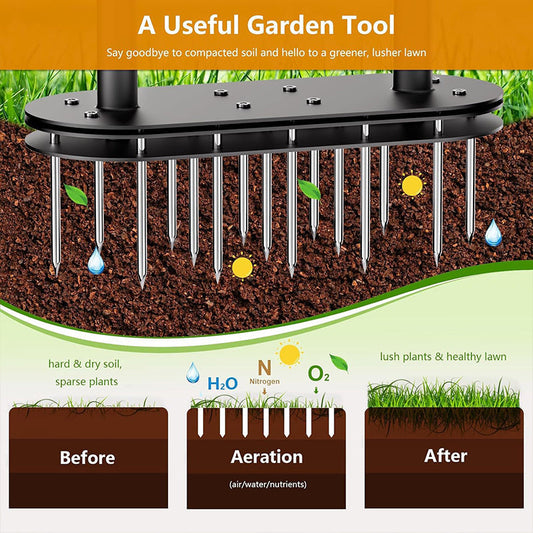 🌱 Manual Lawn Coring Aerator ✅ Carbon Steel Build & Spring Ejection | Healthier Grass Made Easy 🍃