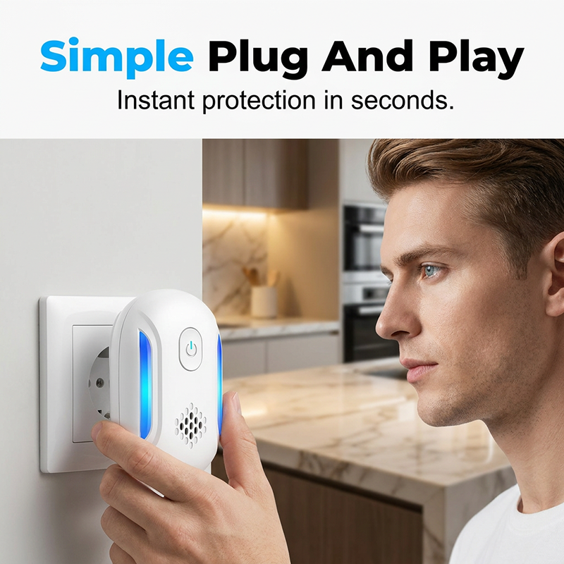 🚫⚡Plug-In Ultrasonic Pest Repeller 🚫Effective Pest Control Device For House & Garage