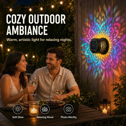 🌞 Solar Mandala Light – Stunning Pattern Projection, 2-in-1 Floor & Wall Design & IP65 Waterproof Auto On/Off 🌿