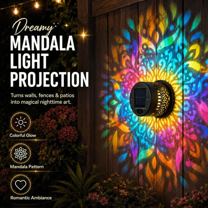 🌞 Solar Mandala Light – Stunning Pattern Projection, 2-in-1 Floor & Wall Design & IP65 Waterproof Auto On/Off 🌿