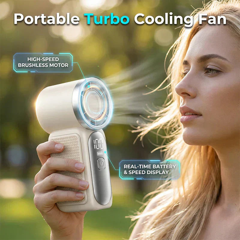 🥳2026 HOT SALE🥳💞❄️ 50% OFF! Turbo Handheld Fan – 16900 RPM, 6 speeds, LED display. 3000mAh battery, 10.7hrs cooling. Pocket‑sized power! 🌬️✨
