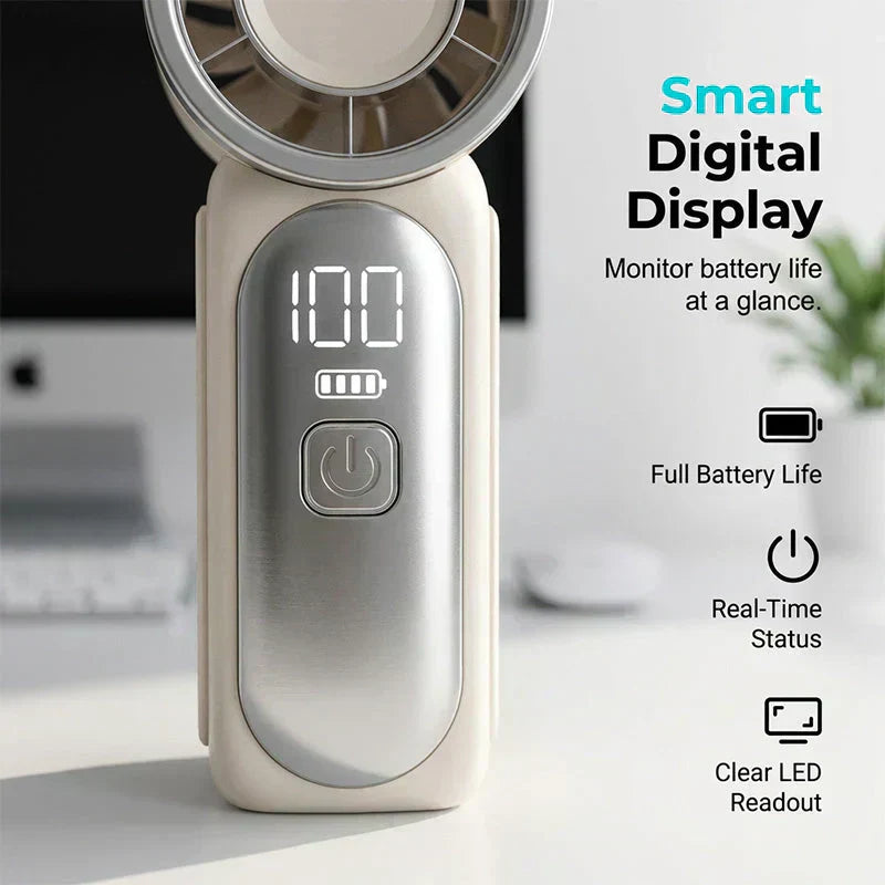 🥳2026 HOT SALE🥳💞❄️ 50% OFF! Turbo Handheld Fan – 16900 RPM, 6 speeds, LED display. 3000mAh battery, 10.7hrs cooling. Pocket‑sized power! 🌬️✨