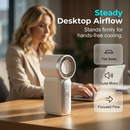 🥳2026 HOT SALE🥳💞❄️ 50% OFF! Turbo Handheld Fan – 16900 RPM, 6 speeds, LED display. 3000mAh battery, 10.7hrs cooling. Pocket‑sized power! 🌬️✨