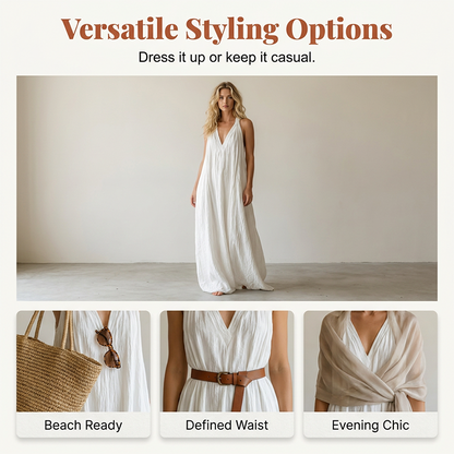 🔥 50% OFF · Women's Casual V-Neck Sleeveless Maxi Dress ✨