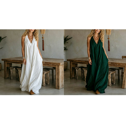 🔥 50% OFF · Women's Casual V-Neck Sleeveless Maxi Dress ✨