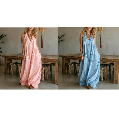 🔥 50% OFF · Women's Casual V-Neck Sleeveless Maxi Dress ✨