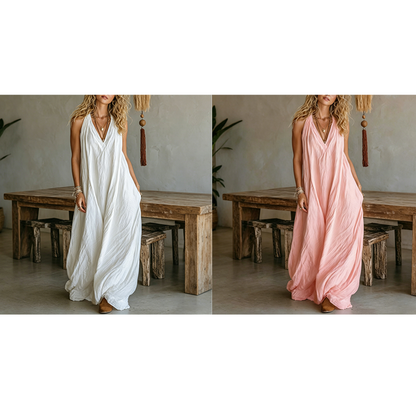 🔥 50% OFF · Women's Casual V-Neck Sleeveless Maxi Dress ✨