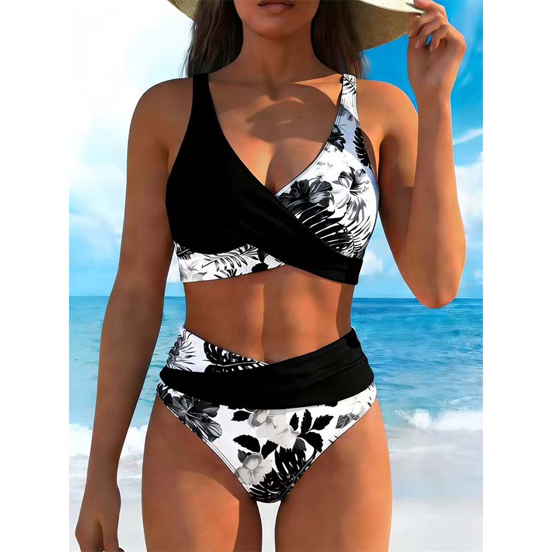 🏝️ Island Getaway Ready! ✨ Floral Print High Waist Set – Retro Chic Meets Modern Fit. 🌺