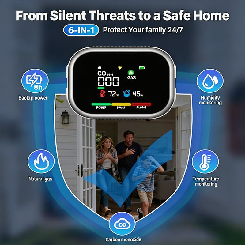 🔥50% OFF!🎉Portable Multi-Gas Alarm with LCD Display & Battery Backup