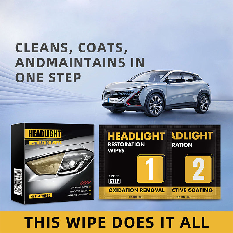 2-Step Car Headlight Restoration Wipe Kit