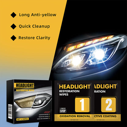 2-Step Car Headlight Restoration Wipe Kit