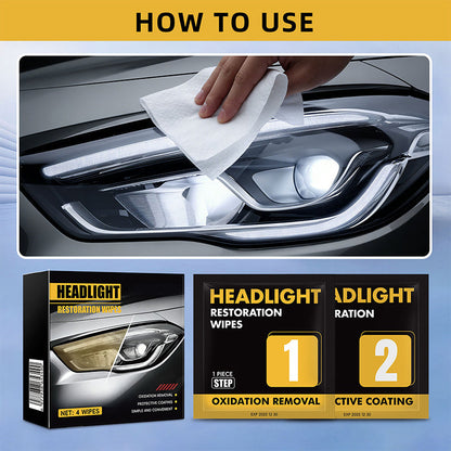 2-Step Car Headlight Restoration Wipe Kit