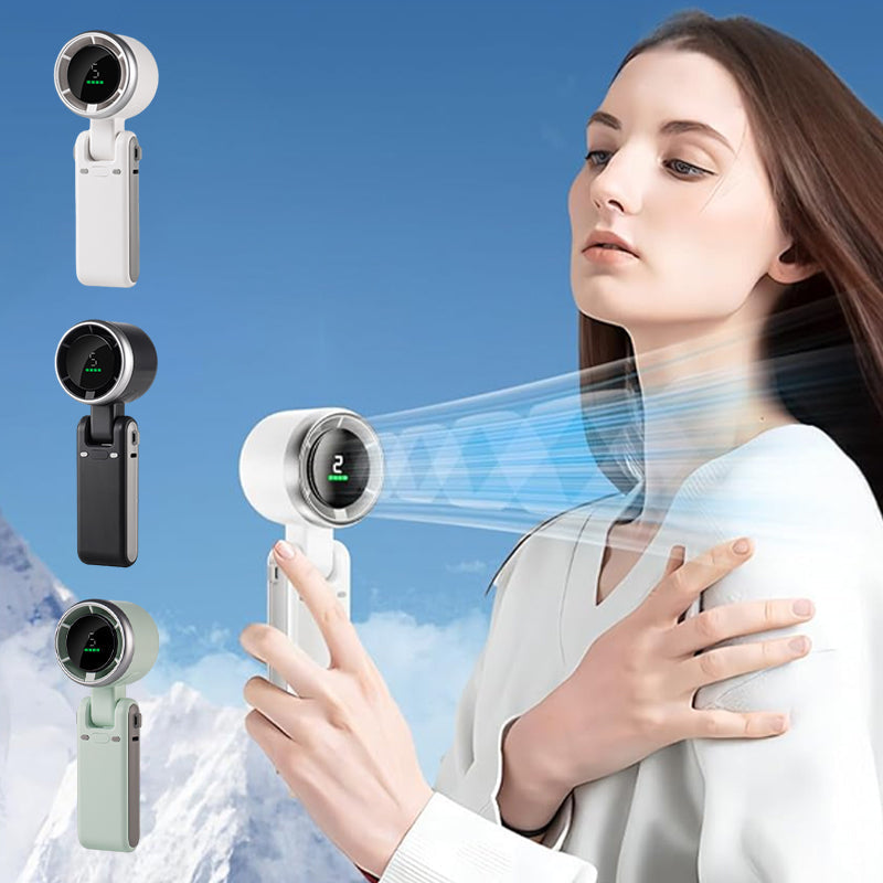 🥳2026 HOT SALE🥳💞50K+ SOLD!🌬️🔋 49% OFF! 3‑in‑1 Turbo Hand Fan – 5 speeds, 24H battery, digital display. 180° foldable. Perfect for Dad! 🎁✨