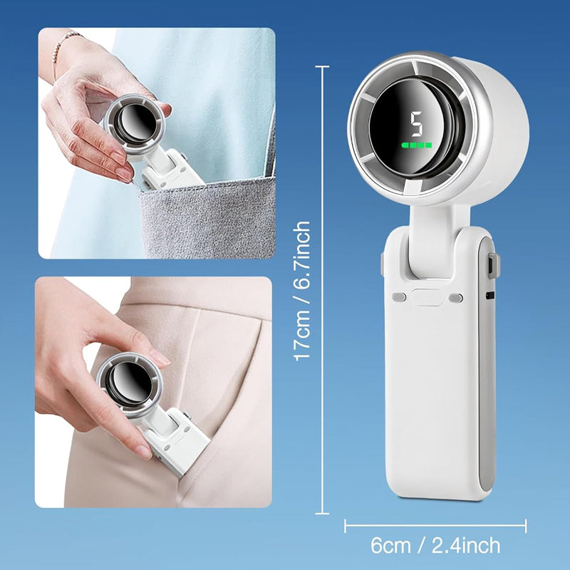 🥳2026 HOT SALE🥳💞50K+ SOLD!🌬️🔋 49% OFF! 3‑in‑1 Turbo Hand Fan – 5 speeds, 24H battery, digital display. 180° foldable. Perfect for Dad! 🎁✨