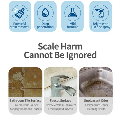 🚿 Powerful bathroom cleaner—removes limescale, soap scum, and hard water stains. Spray, wait, and wipe—no hard scrubbing needed! ✨🧴
