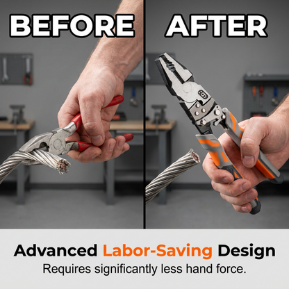 🔧 Industrial Ratchet Lineman's Pliers – Multi-functional Wire Stripper Cutter with Ratchet Gear, Heavy-Duty Hardened Steel Pliers for Electrical Work & Home Repair