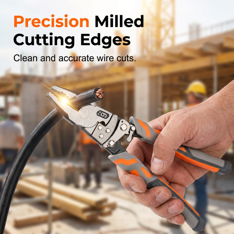 🔧 Industrial Ratchet Lineman's Pliers – Multi-functional Wire Stripper Cutter with Ratchet Gear, Heavy-Duty Hardened Steel Pliers for Electrical Work & Home Repair
