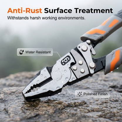 🔧 Industrial Ratchet Lineman's Pliers – Multi-functional Wire Stripper Cutter with Ratchet Gear, Heavy-Duty Hardened Steel Pliers for Electrical Work & Home Repair