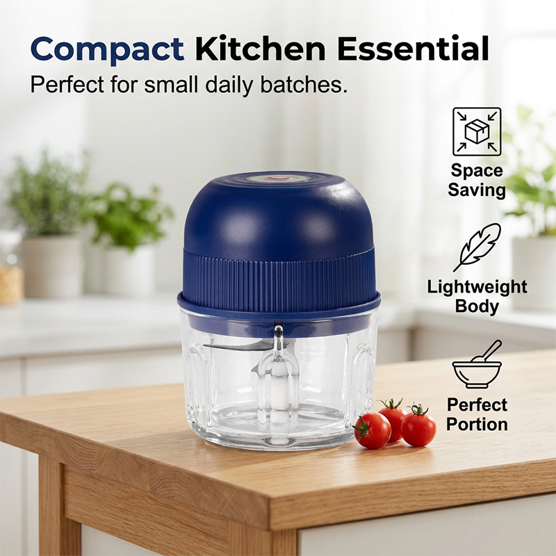Mini Electric Garlic Chopper Press with Container