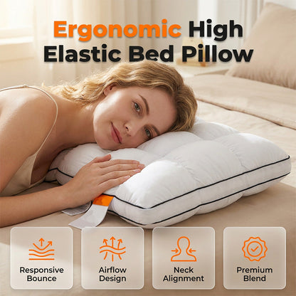 🔥50K+ Sold ☁️Ultra-Soft High Elastic Bed Pillow 🛌Ergonomic Neck Support Sleeping Pillow