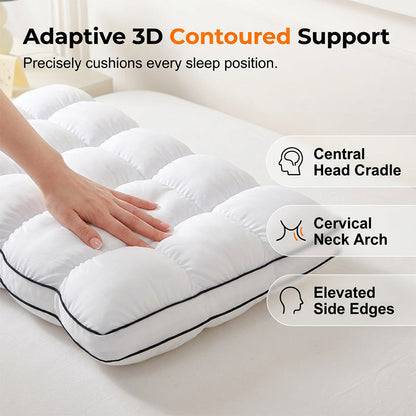 🔥50K+ Sold ☁️Ultra-Soft High Elastic Bed Pillow 🛌Ergonomic Neck Support Sleeping Pillow