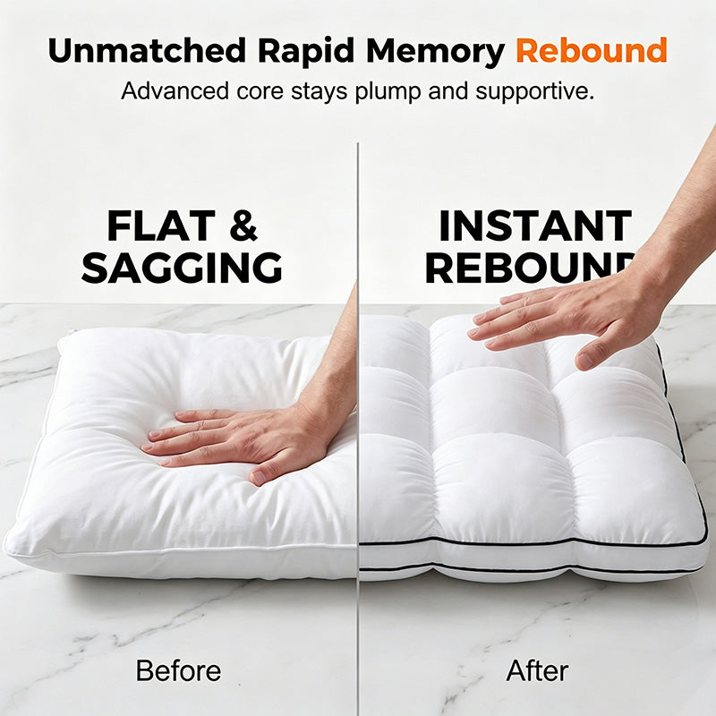 🔥50K+ Sold ☁️Ultra-Soft High Elastic Bed Pillow 🛌Ergonomic Neck Support Sleeping Pillow