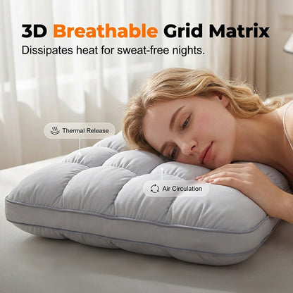 🔥50K+ Sold ☁️Ultra-Soft High Elastic Bed Pillow 🛌Ergonomic Neck Support Sleeping Pillow