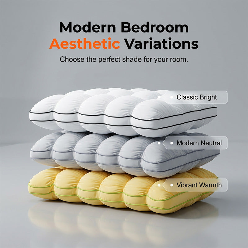 🔥50K+ Sold ☁️Ultra-Soft High Elastic Bed Pillow 🛌Ergonomic Neck Support Sleeping Pillow