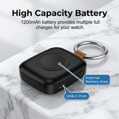 ⌚🔋 Smartwatch power bank – wireless charger, 1200mAh, compact & stylish!