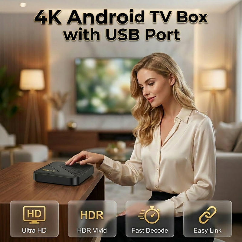 4K Android TV Box – HDR Streaming & Universal Connectivity
