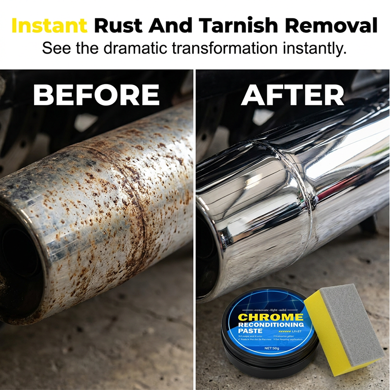 🔥Hot-selling product-🚗The rust stains really do affect the appearance！Car Chrome Restoration Paste