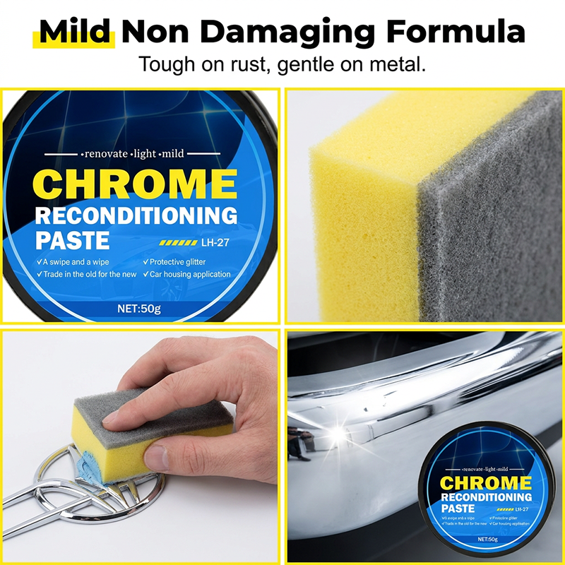 🔥Hot-selling product-🚗The rust stains really do affect the appearance！Car Chrome Restoration Paste