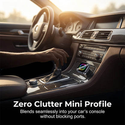 🚗 Wireless Car Adapter with RGB Light – Plug & Play
