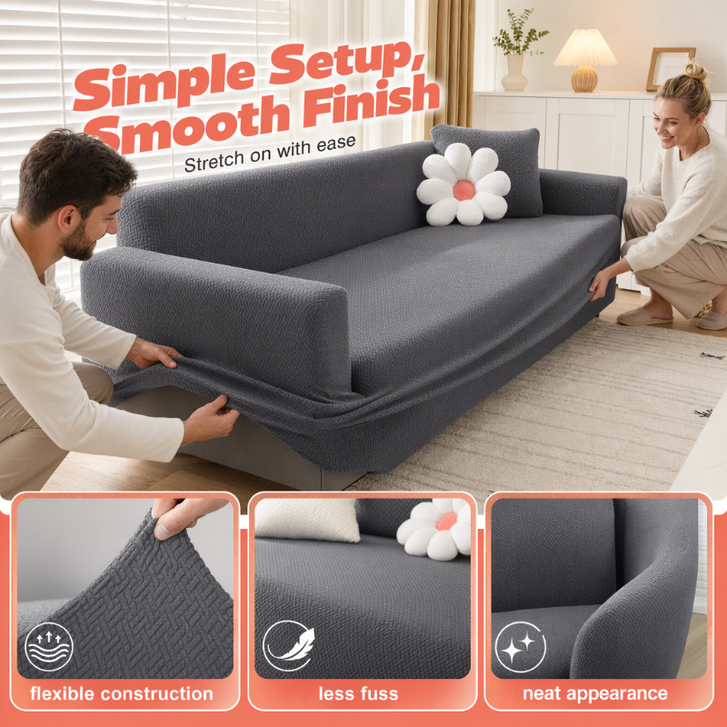 Universal Stretch Jacquard Sofa Slipcover