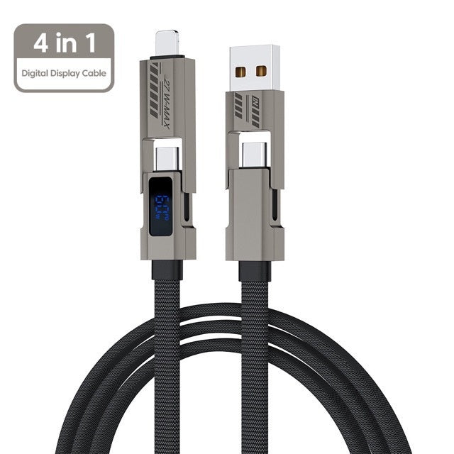 4-in-1 Digital Display Fast Charging Cable