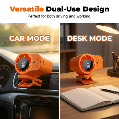 🚗50% OFF HOT SALE! 💨Portable Clip-On Car Turbo Cooling Fan, 3-Speed Adjustable Hands-Free Auto Vent Fan with LED Digital Display