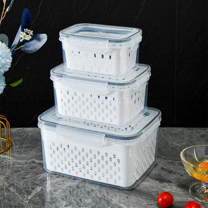 🍓✨ 3-PC Fruit Container Set – Removable Colander, Leak-Proof & Stackable